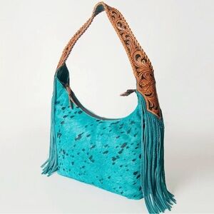 American Darling Turquoise and Tan Shoulder Bag